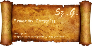 Szmetán Gergely névjegykártya
